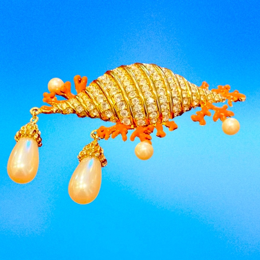 Superb Hutton Wilkinson Signed Seashell Diamant C… - image 4